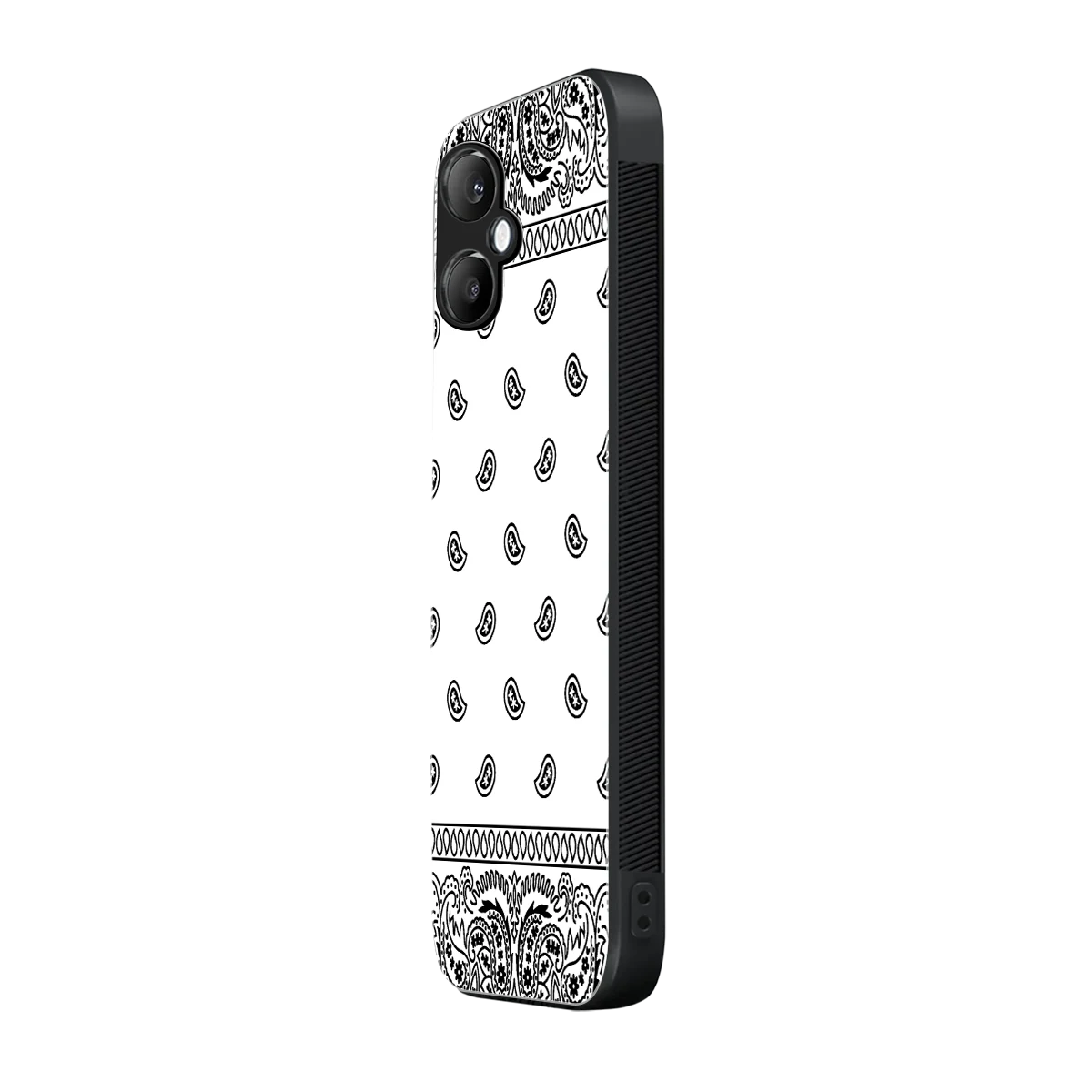 Paisley White samsung galaxy a06 5g mobile cover | shockproof glass phone case