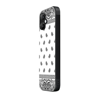 Paisley White samsung galaxy a06 5g mobile cover | shockproof glass phone case