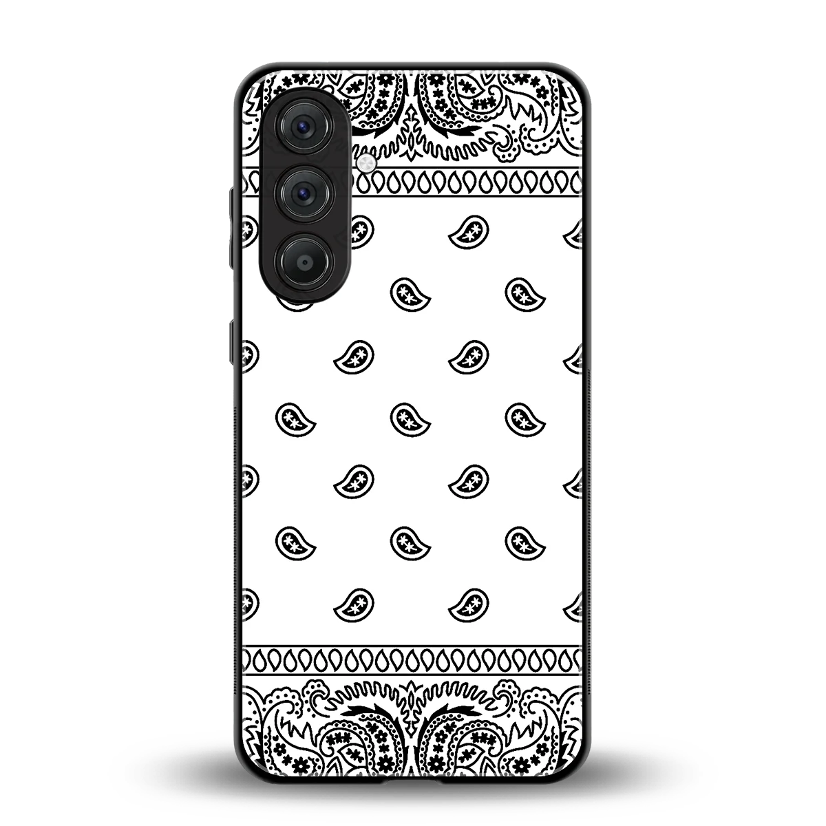 Paisley White back phone cover | glass case for samsung galaxy m36 5g