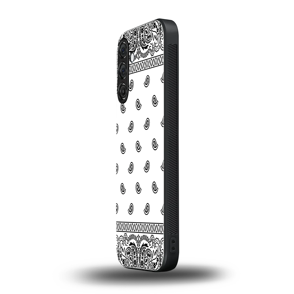 Paisley White samsung galaxy m36 5g mobile cover | shockproof glass phone case