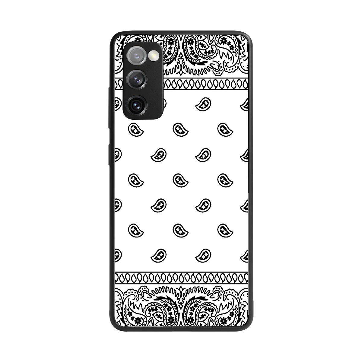 Paisley White back phone cover | glass case for samsung galaxy s20 fe