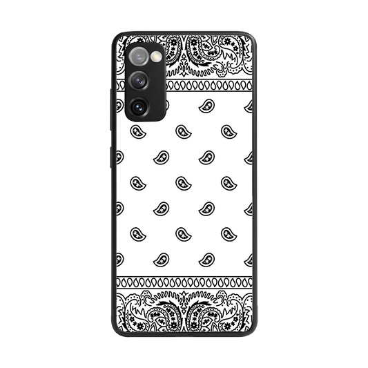 Paisley White back phone cover | glass case for samsung galaxy s20 fe