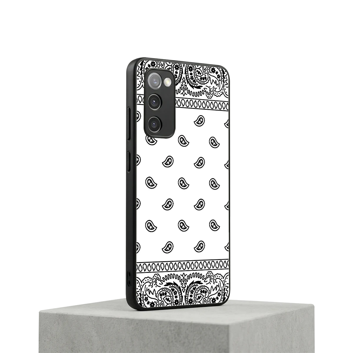 Paisley White samsung galaxy s20 fe mobile cover | shockproof glass phone case