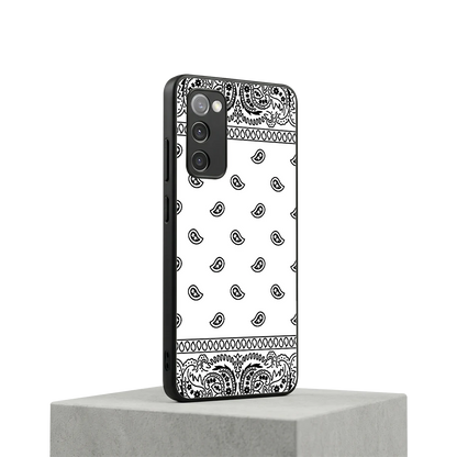 Paisley White samsung galaxy s20 fe mobile cover | shockproof glass phone case