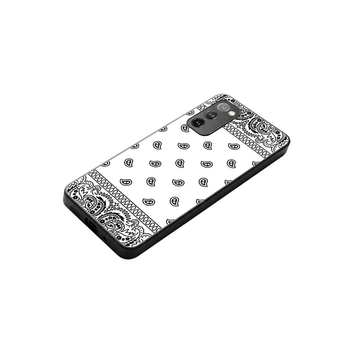Paisley White stylish phone case for samsung galaxy s20 fe | glossy glass and slim fit