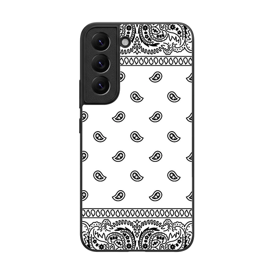 Paisley White back phone cover | glass case for samsung galaxy s22