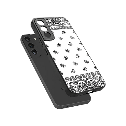 Paisley White sleek samsung galaxy s22 cover with tempered glass back and TPU edges