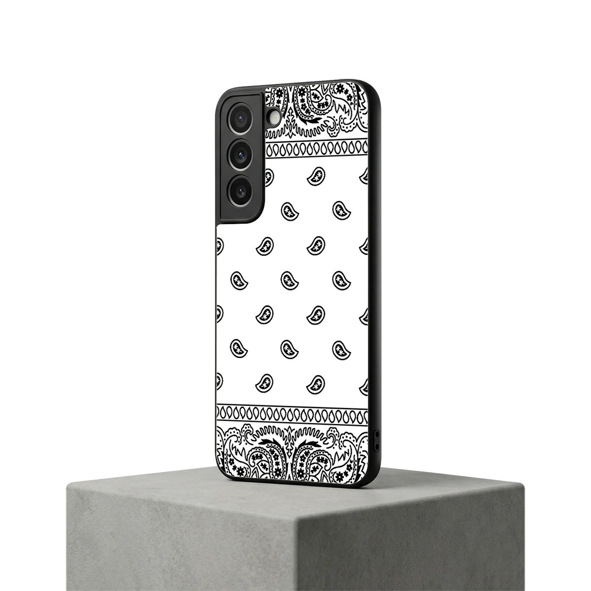 Paisley White samsung galaxy s22 mobile cover | shockproof glass phone case