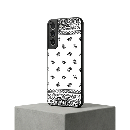 Paisley White samsung galaxy s22 mobile cover | shockproof glass phone case
