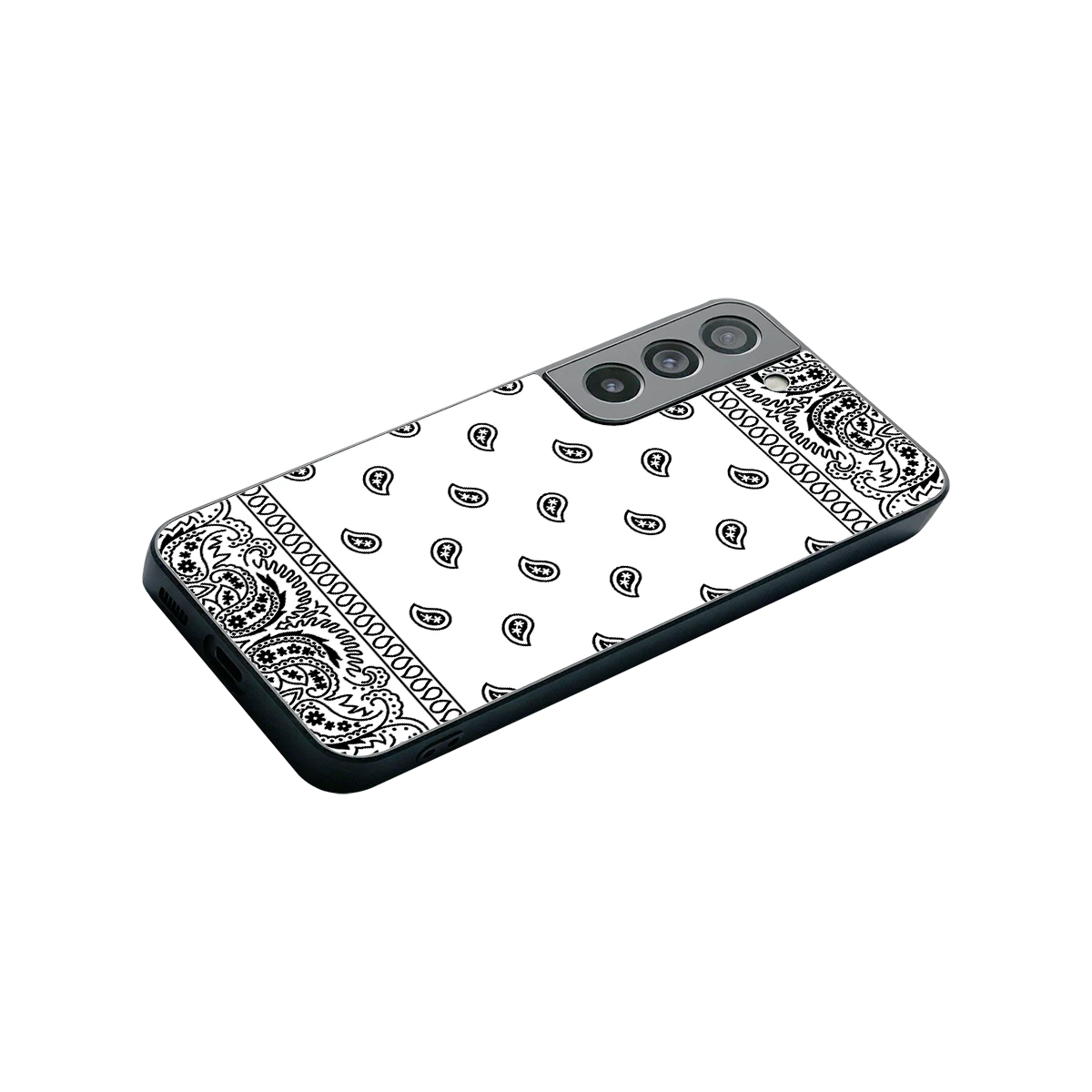 Paisley White stylish phone case for samsung galaxy s22 | glossy glass and slim fit