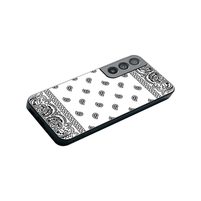 Paisley White stylish phone case for samsung galaxy s22 | glossy glass and slim fit