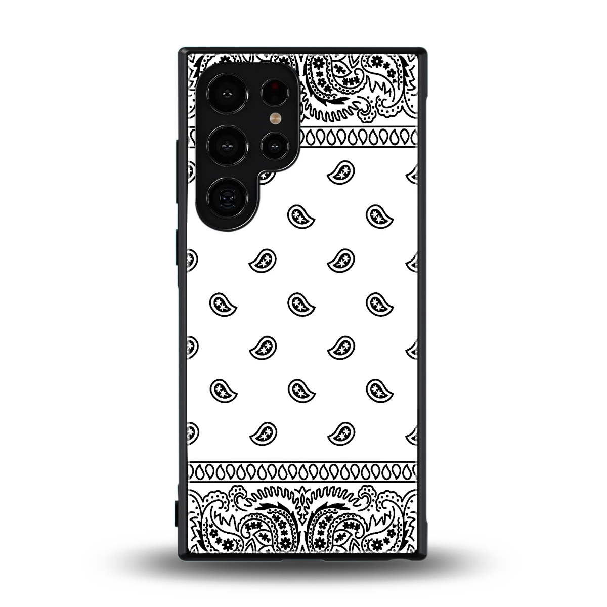 Paisley White back phone cover | glass case for samsung galaxy s23 ultra