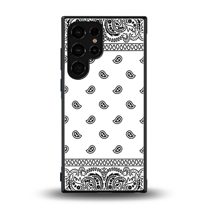 Paisley White back phone cover | glass case for samsung galaxy s23 ultra
