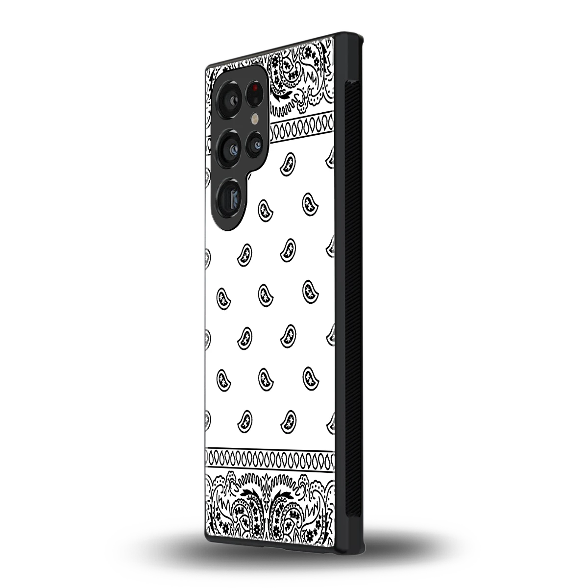 Paisley White samsung galaxy s24 ultra mobile cover | shockproof glass phone case