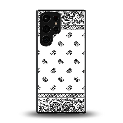 Paisley White back phone cover | glass case for samsung galaxy s25 ultra