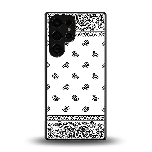 Paisley White back phone cover | glass case for samsung galaxy s25 ultra