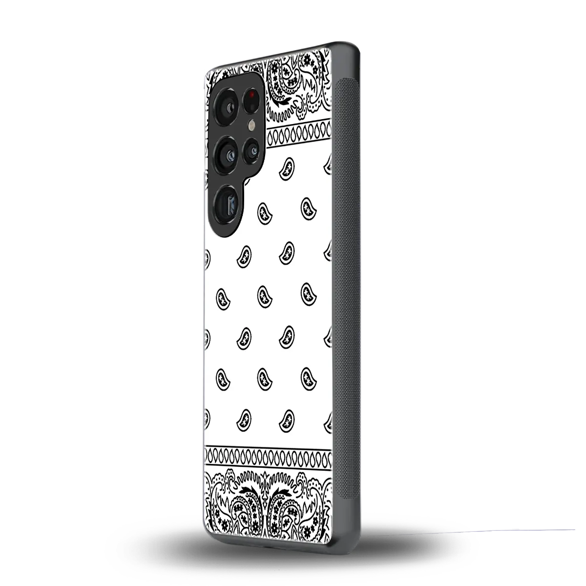 Paisley White samsung galaxy s25 ultra mobile cover | shockproof glass phone case