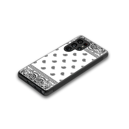 Paisley White stylish phone case for samsung galaxy s25 ultra | glossy glass and slim fit