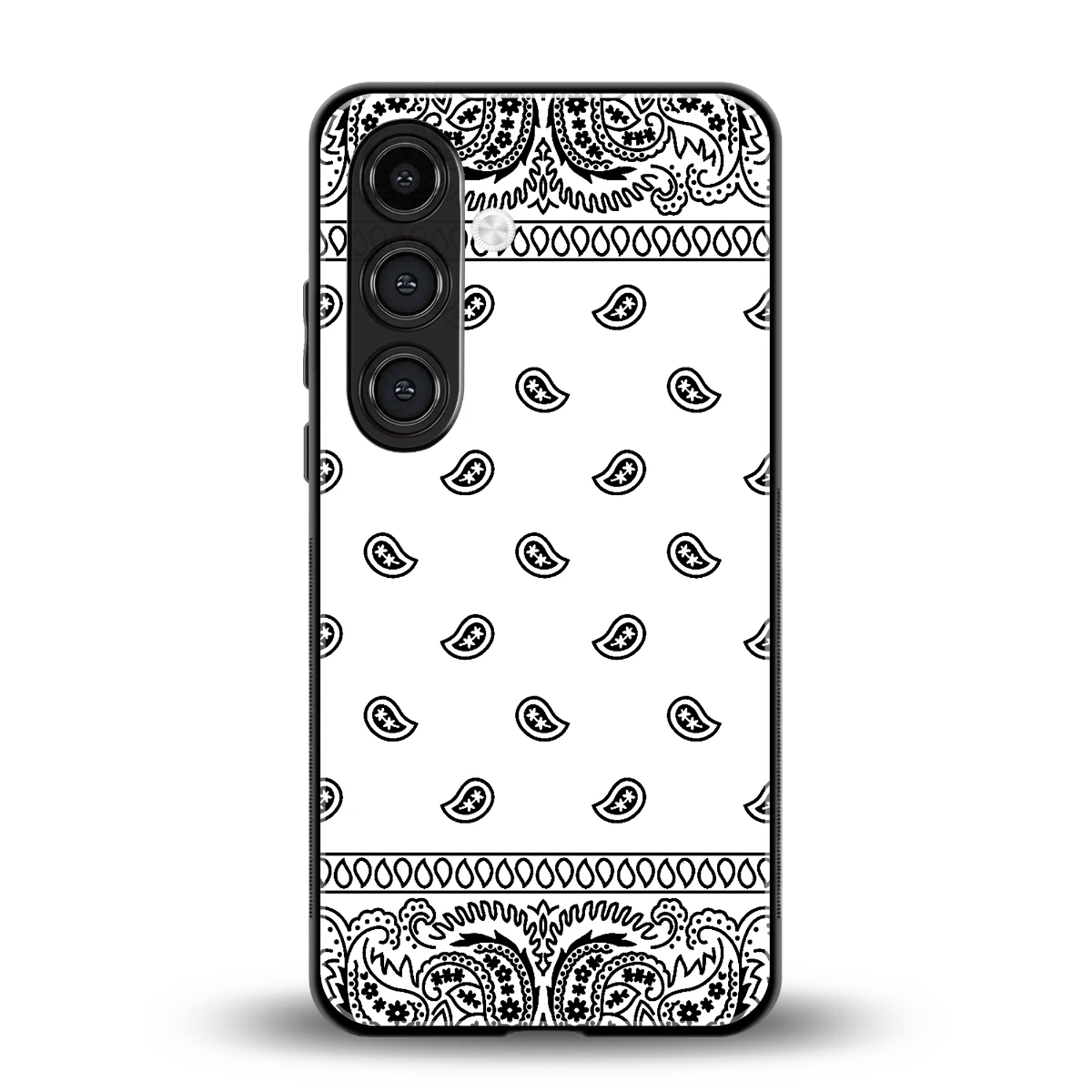 Paisley White back phone cover | glass case for samsung galaxy s24 plus