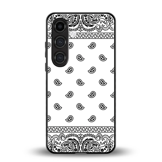 Paisley White back phone cover | glass case for samsung galaxy s24 plus
