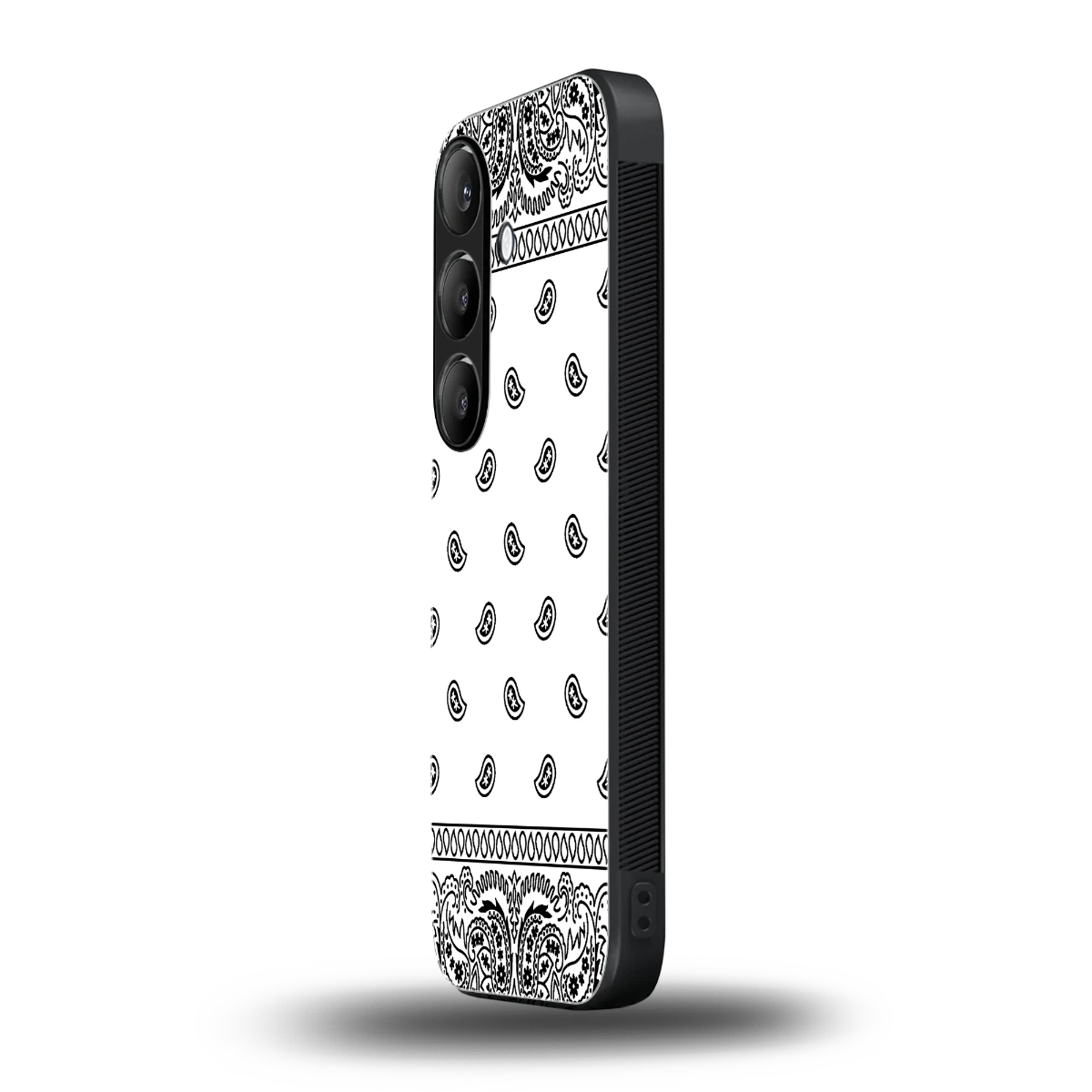 Paisley White samsung galaxy s24 plus mobile cover | shockproof glass phone case