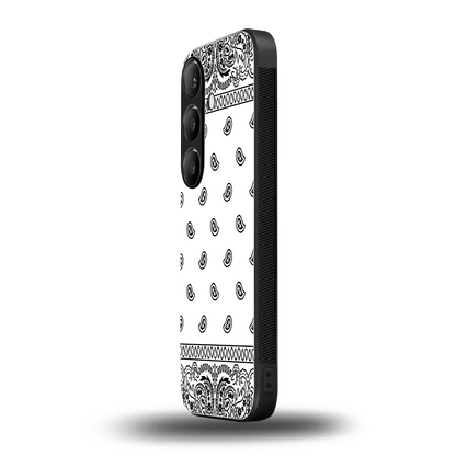 Paisley White samsung galaxy s23 plus mobile cover | shockproof glass phone case