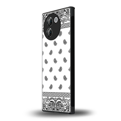 Paisley White vivo v30e mobile cover | shockproof glass phone case