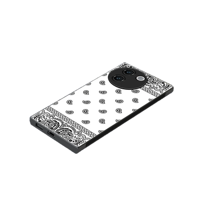 Paisley White stylish phone case for vivo v30e | glossy glass and slim fit