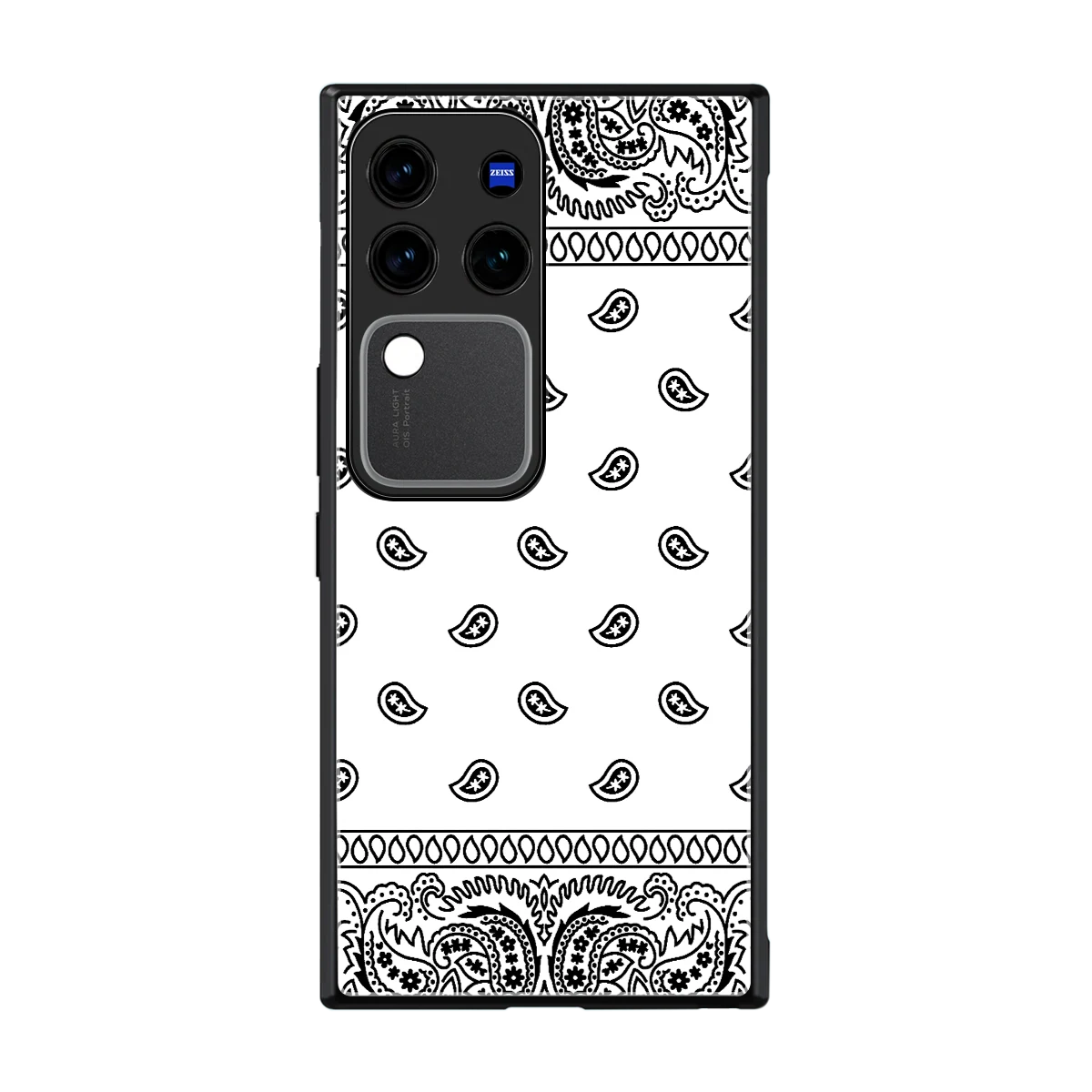 Paisley White back phone cover | glass case forvivo v30 pro