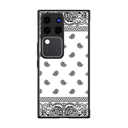 Paisley White back phone cover | glass case forvivo v30 pro