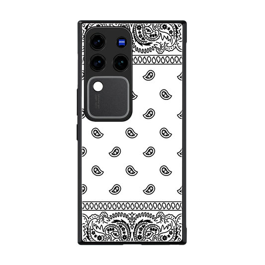 Paisley White back phone cover | glass case forvivo v30 pro