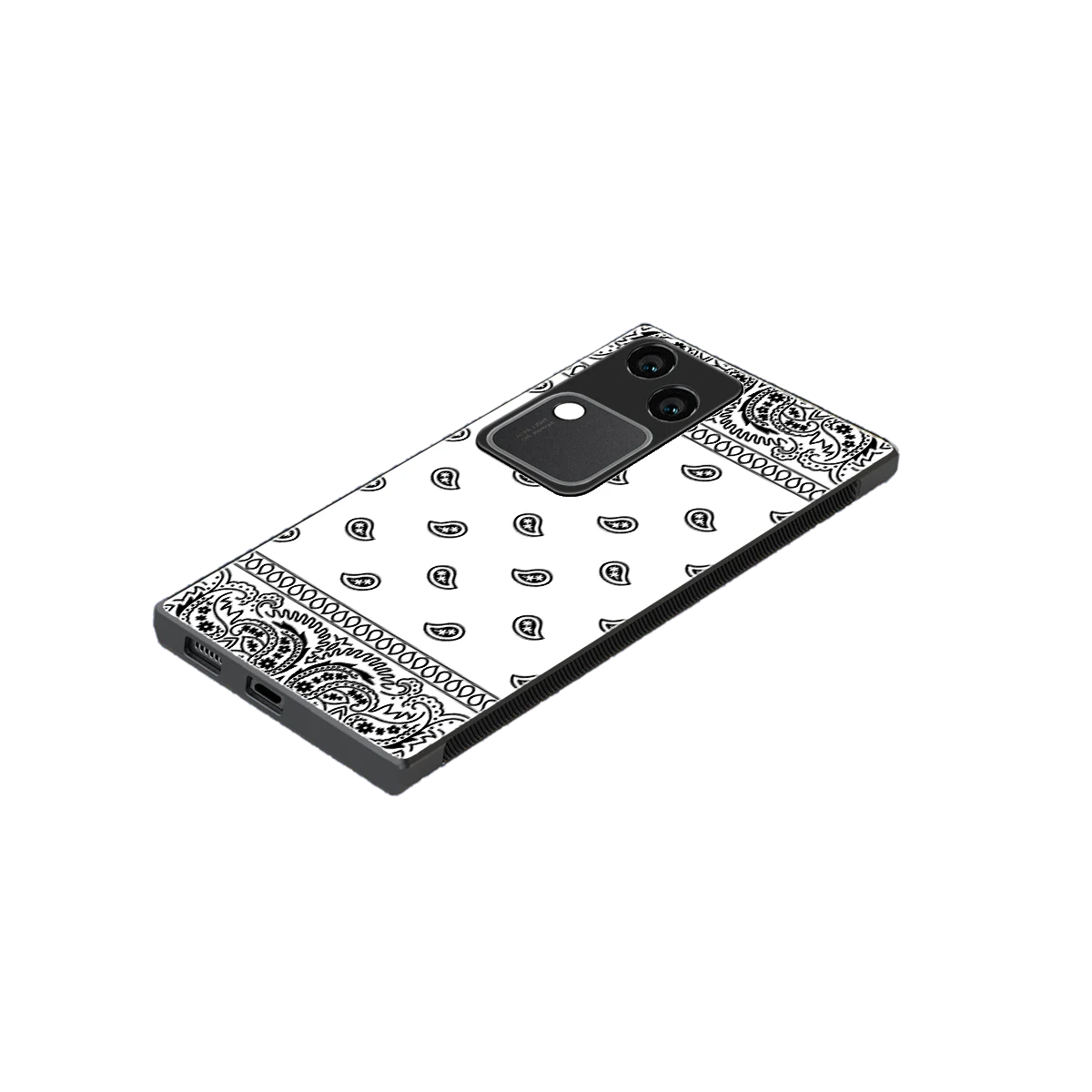 Paisley White stylish phone case for vivo v30 | glossy glass and slim fit