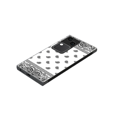 Paisley White stylish phone case for vivo v30 | glossy glass and slim fit