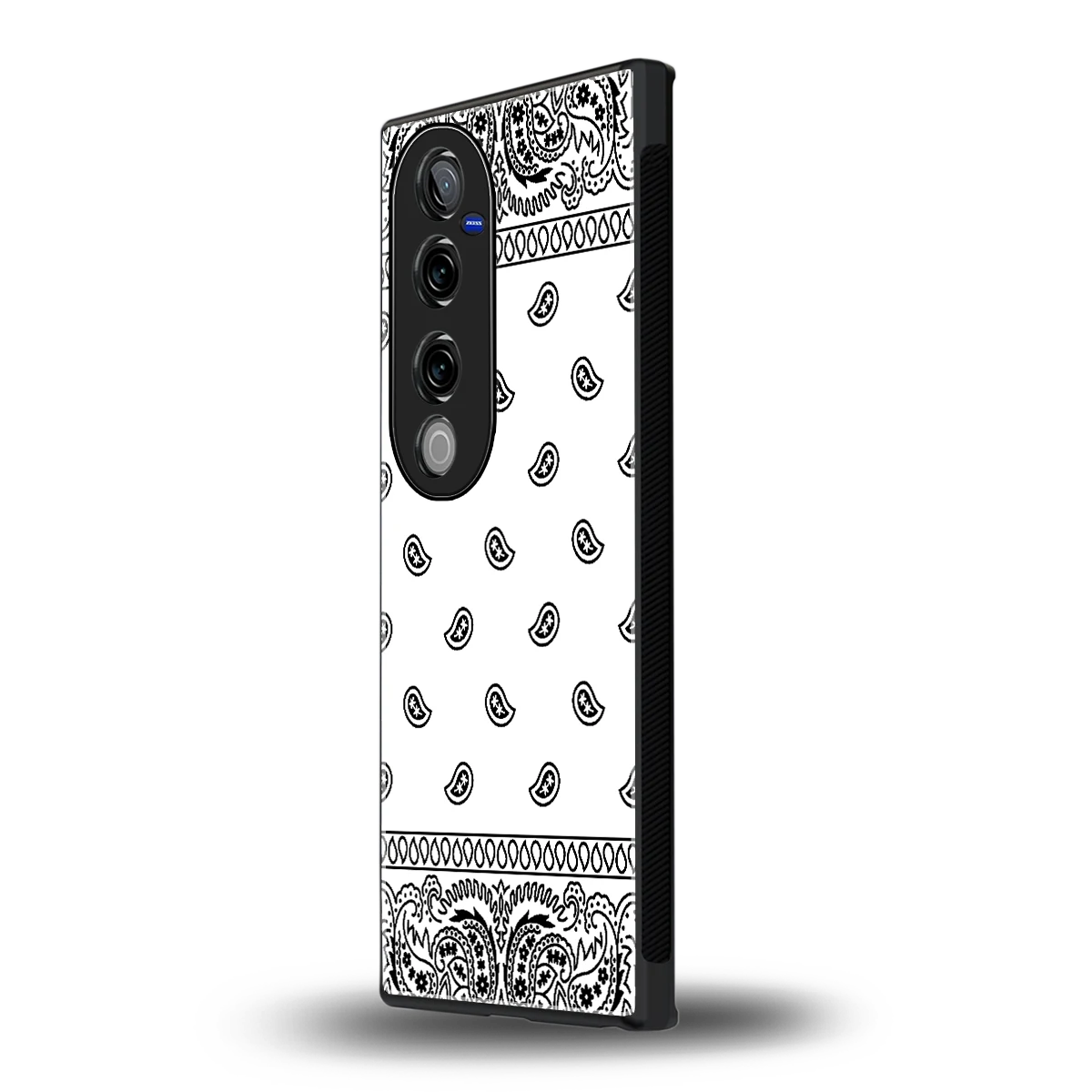 Paisley White vivo v40 pro mobile cover | shockproof glass phone case