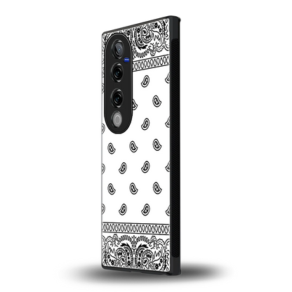 Paisley White vivo v40 pro mobile cover | shockproof glass phone case