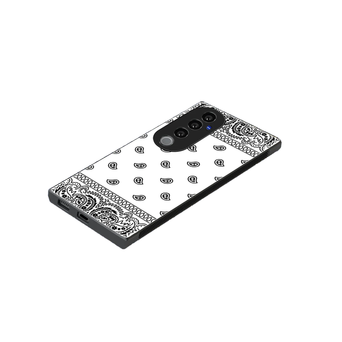 Paisley White stylish phone case for vivo v40 pro | glossy glass and slim fit