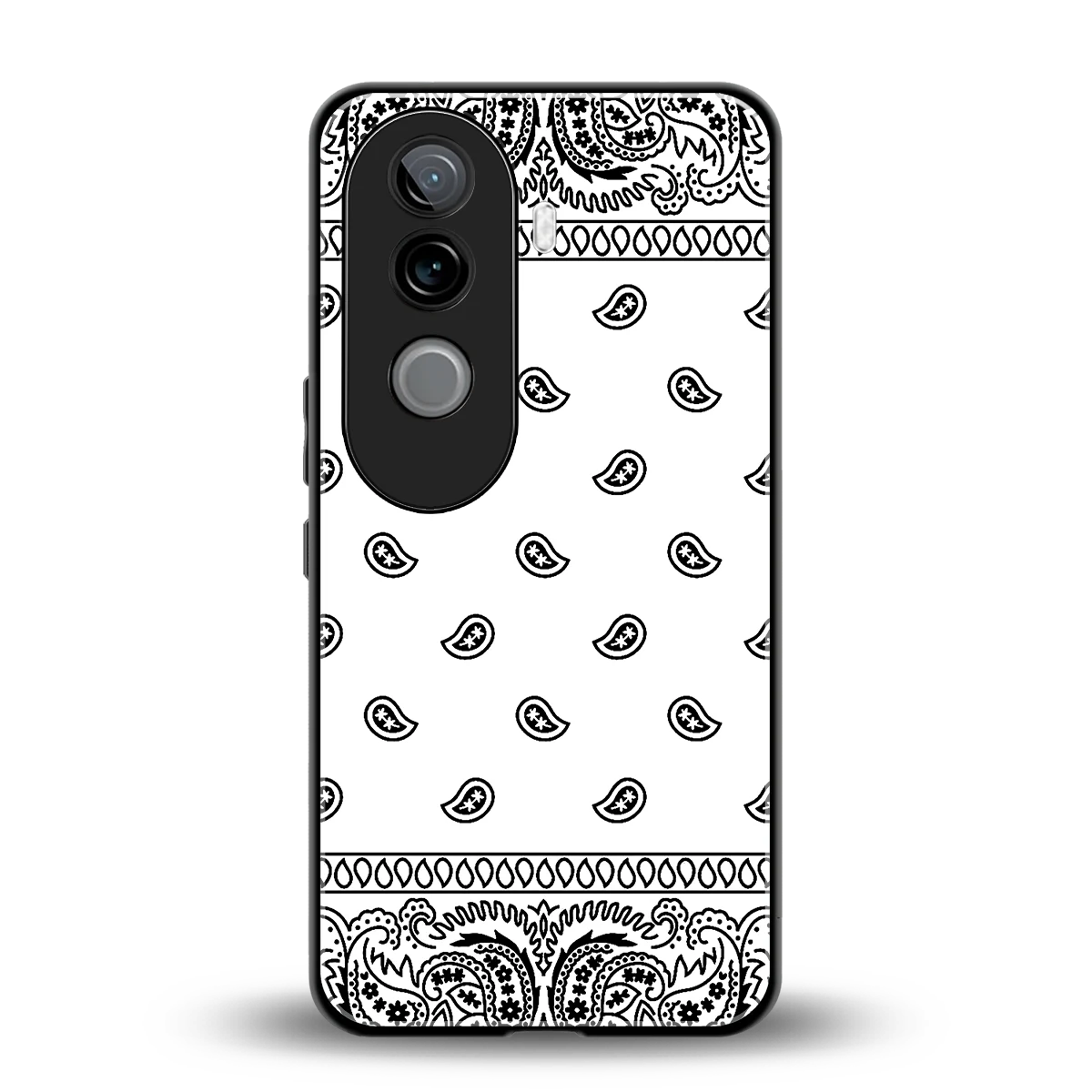Paisley White back phone cover | glass case for vivo v40e