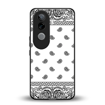 Paisley White back phone cover | glass case for vivo v40e