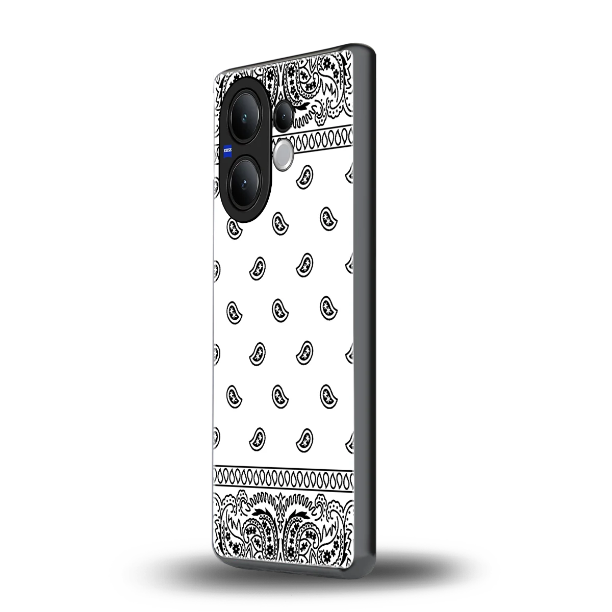 Paisley White vivo v60 mobile cover | shockproof glass phone case