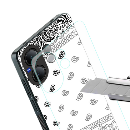 Paisley White stylish phone case for vivo v60 | glossy glass and slim fit