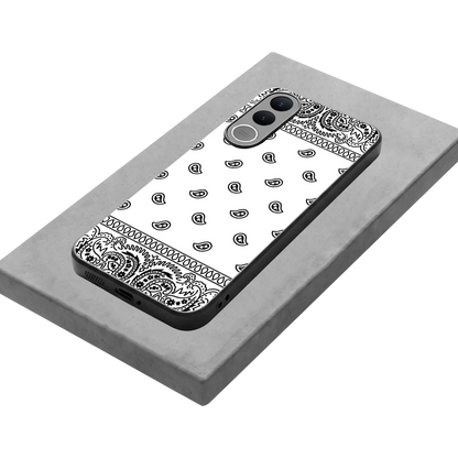 Paisley White stylish phone case for vivo v70 fe | glossy glass and slim fit