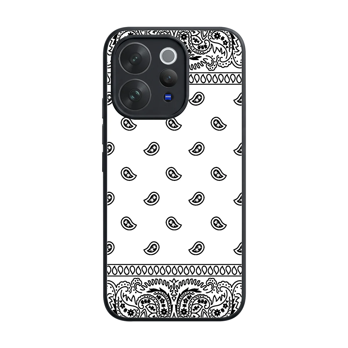 Paisley White back phone cover | glass case for vivo v70 elite