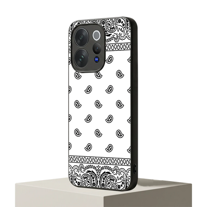Paisley White vivo v70 mobile cover | shockproof glass phone case