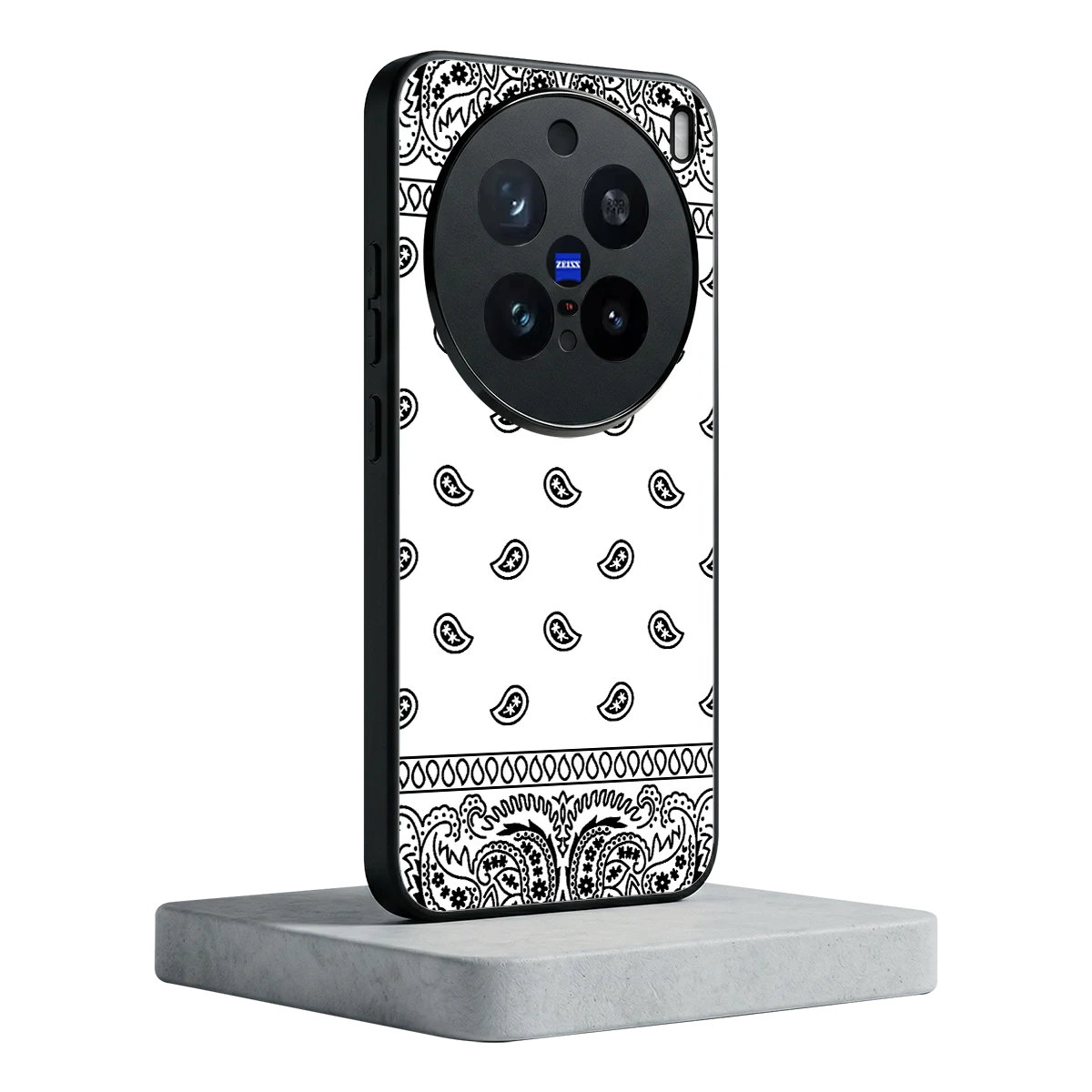 Paisley White vivo x200 pro mobile cover | shockproof glass phone case
