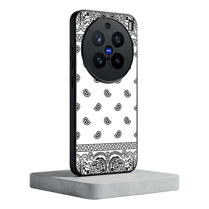 Paisley White vivo x200 pro mobile cover | shockproof glass phone case