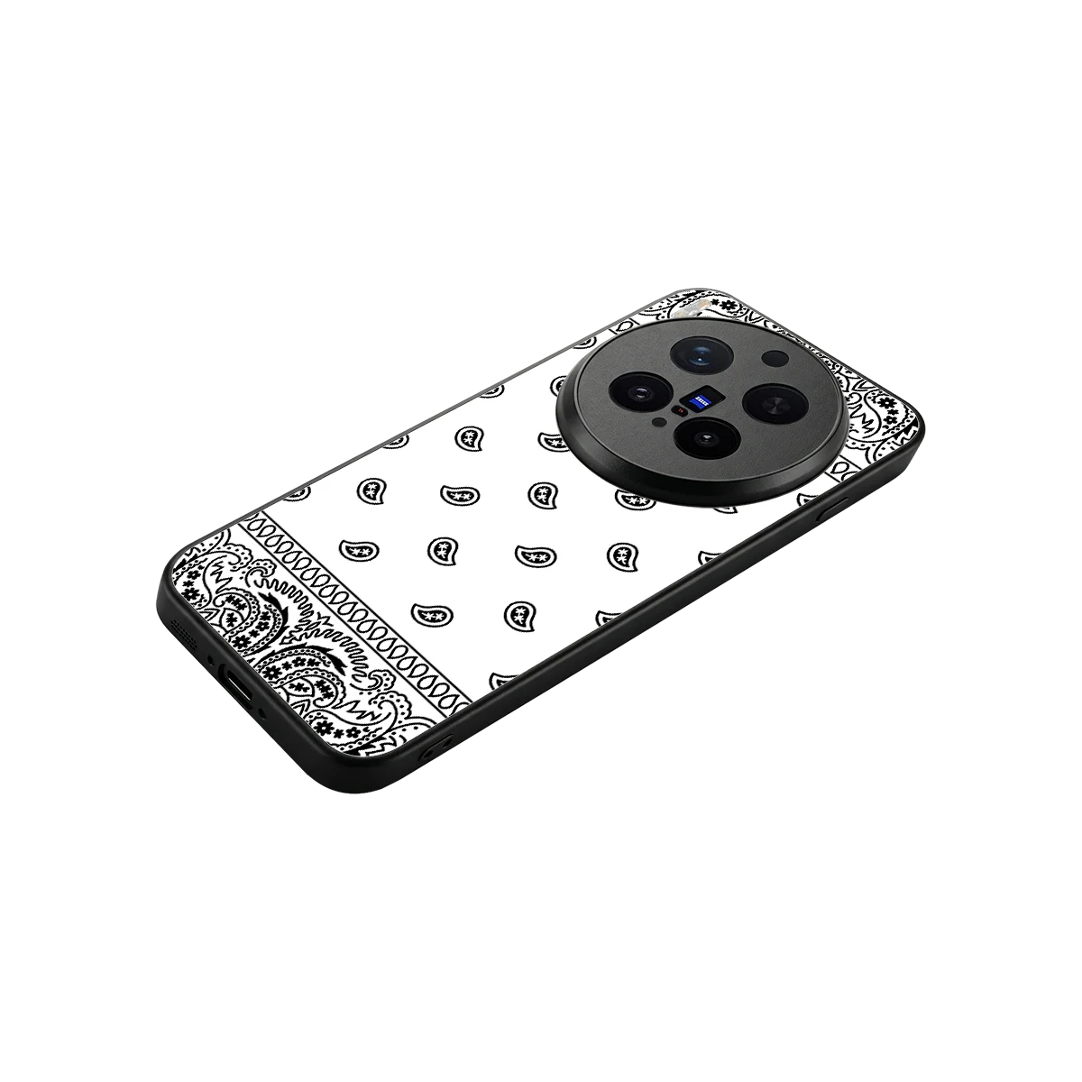 Paisley White stylish phone case for vivo x300 pro | glossy glass and slim fit