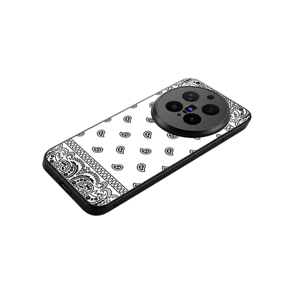 Paisley White stylish phone case for vivo x300 pro | glossy glass and slim fit