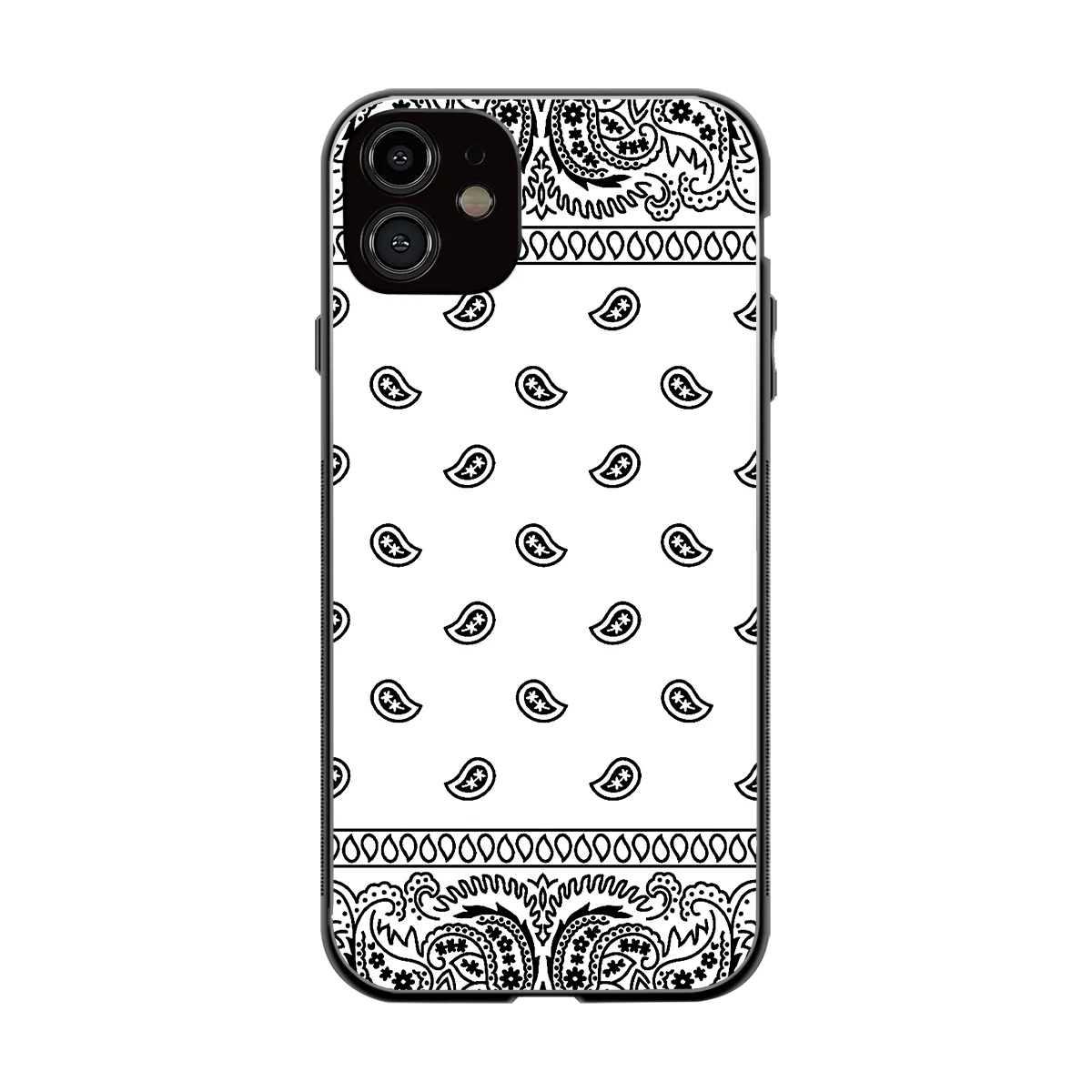 Paisley White back phone cover | glass case for iphone 12