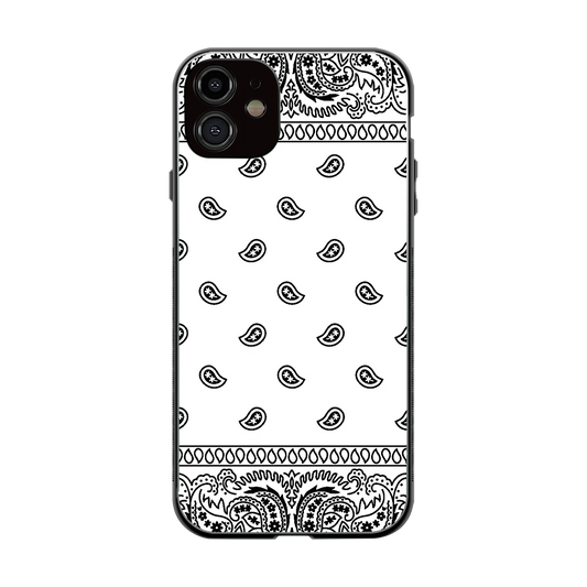 Paisley White back phone cover | glass case for iphone 12