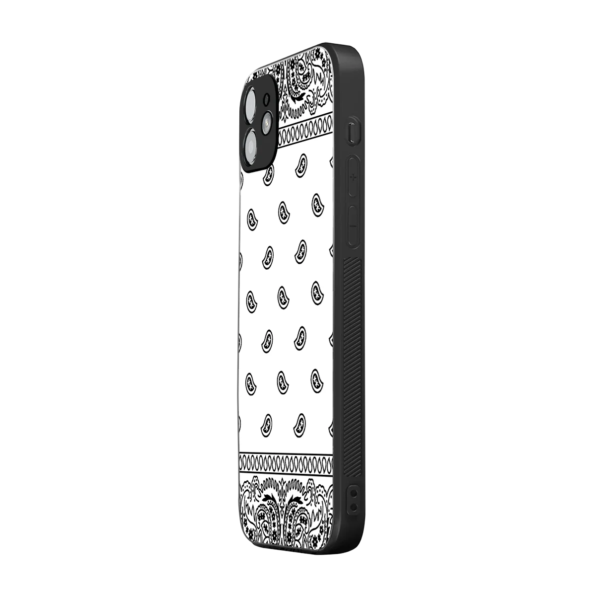 Paisley White iphone 12 mobile cover | shockproof glass phone case